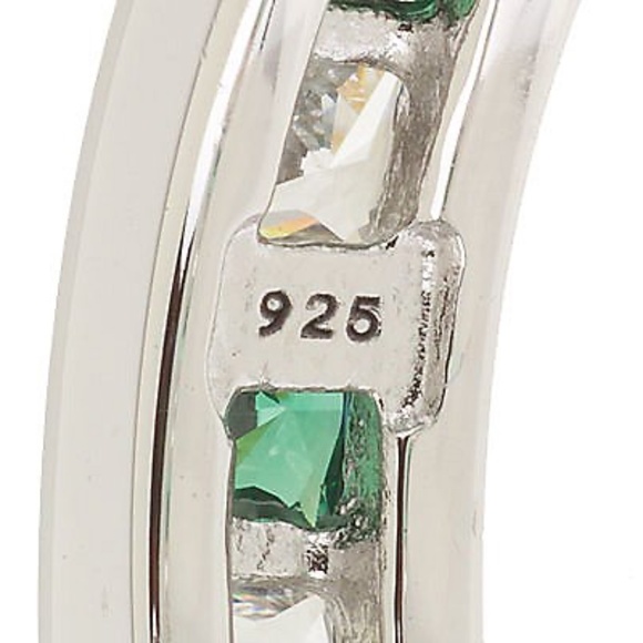 QVC Epiphany Platinum Clad Diamonique Simulated Emerald Ring. 0426 - Picture 4 of 4